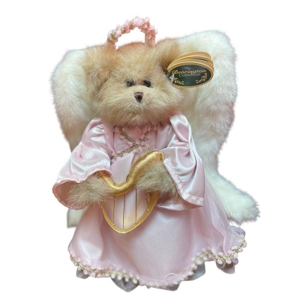 Bernadette Plush Angel Bear The Bearington Collection Jointed 10" Tall Harp 2004